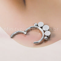 Piercing Argola Aço Cirúrgico 3 Zircônias