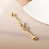 Piercing Transversal Titânio Infinito Zircônia Cravejada