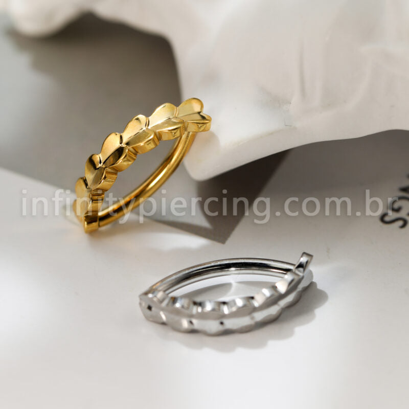 Piercing Argola Para Umbigo  Aço Cirúgico Corações