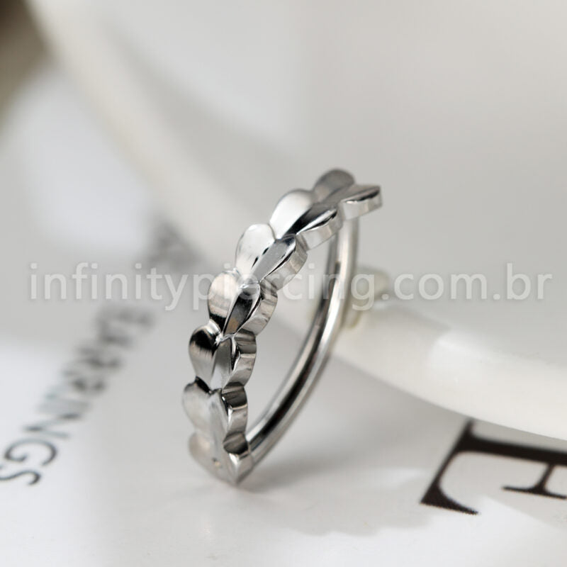 Piercing Argola Para Umbigo  Aço Cirúgico Corações