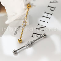 Piercing Transversal Titânio Zircônia Cravejada