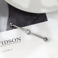 Piercing Transversal Titânio Zircônia Cravejada