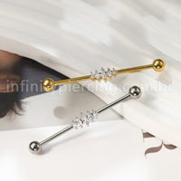 Piercing Transversal Titânio Zircônia Cravejada