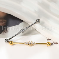 Piercing Transversal Titânio Zircônia Cravejada