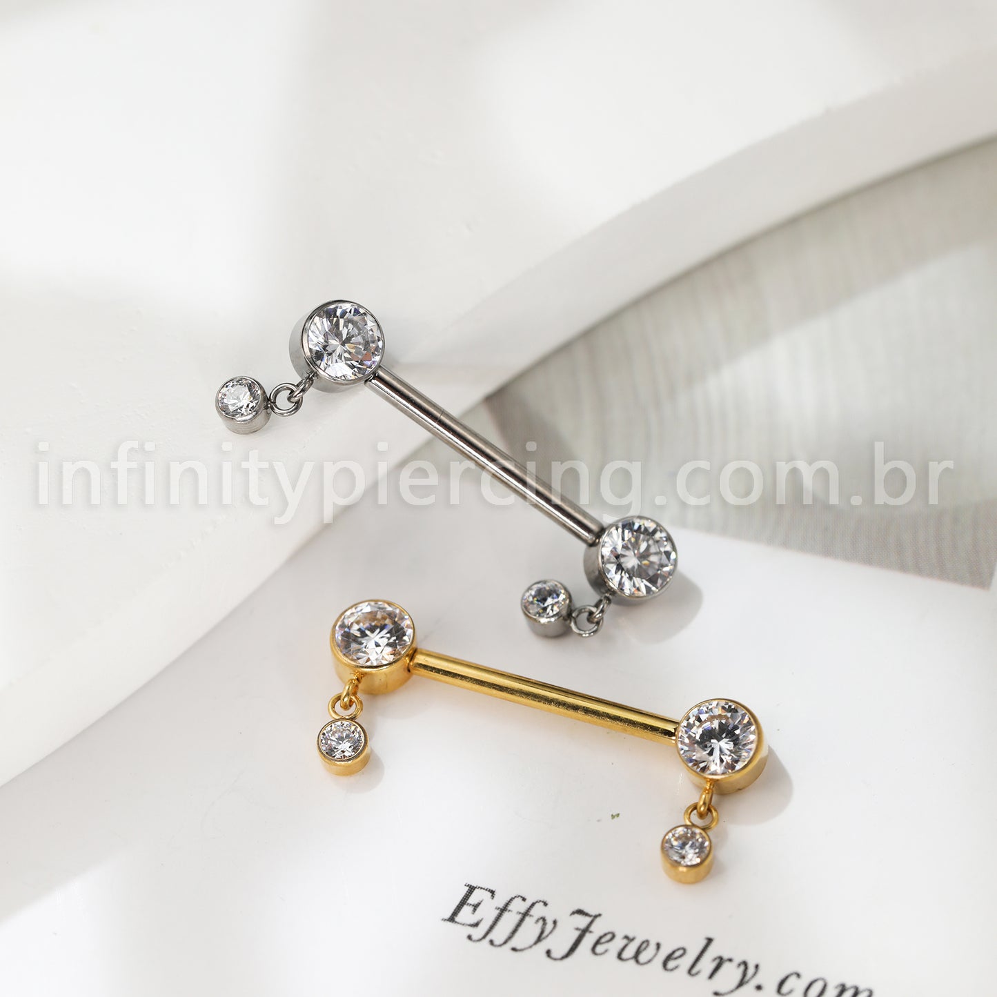 Piercing Barbell Titânio Com Pingentes