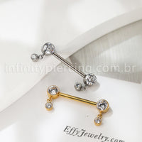 Piercing Barbell Titânio Com Pingentes