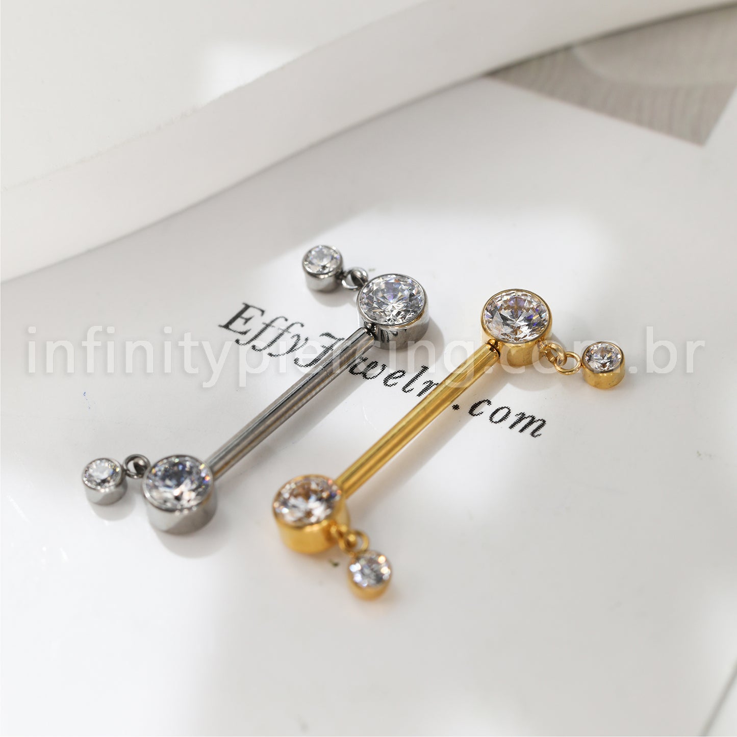 Piercing Barbell Titânio Com Pingentes