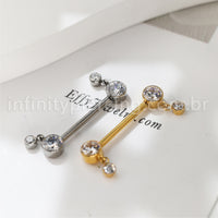 Piercing Barbell Titânio Com Pingentes
