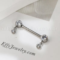 Piercing Barbell Titânio Com Pingentes