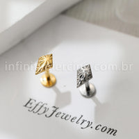 Piercing Labret Titânio Diamante Detalhado
