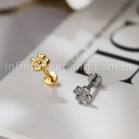 Piercing Labret Titânio Flor Com Detalhes