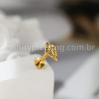 Piercing Labret Titânio Diamante Detalhado