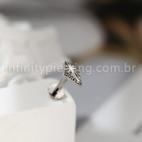 Piercing Labret Titânio Diamante Detalhado