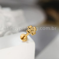Piercing Labret Titânio Flor Com Detalhes