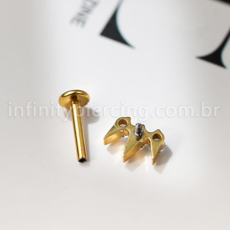 Piercing Labret Titânio Spike Com Zircónia Cravejada