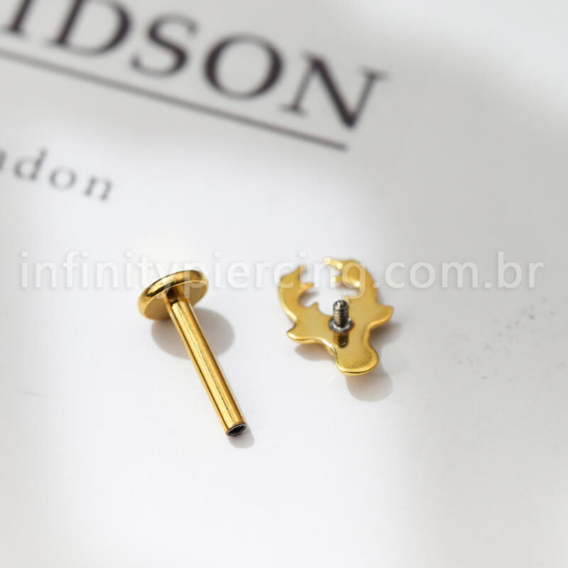 Piercing Labret Titânio Cervo