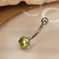 Piercing Banana Titânio 1 Pedra Zircônia Cravejada