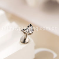 Piercing Labret Titânio Gatinho