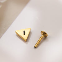 Piercing Labret Titânio Triangulo Zircônia Cravejada