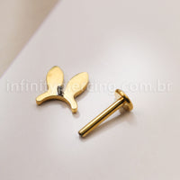 Piercing Labret Titânio Orelhinhas Zircônia Cravejada