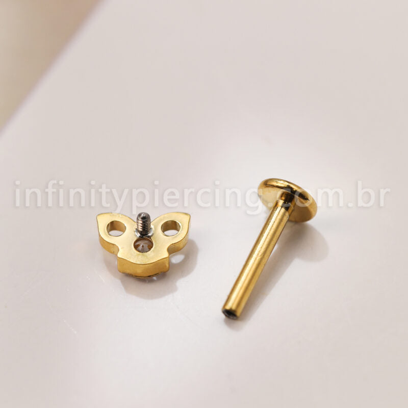 Piercing Labret Titânio Gatinho