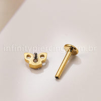 Piercing Labret Titânio Gatinho