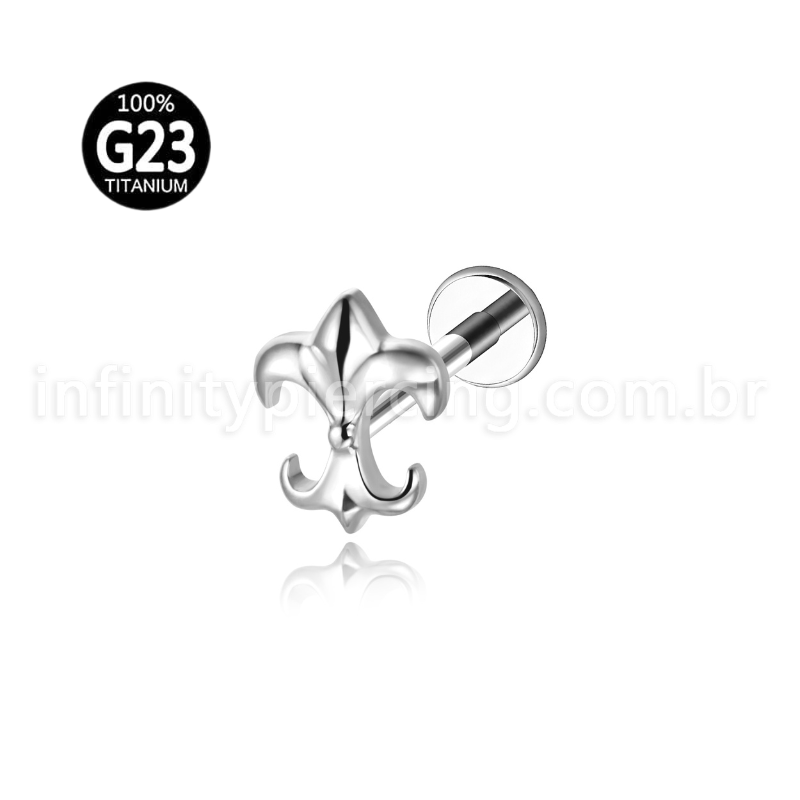 Piercing Labret Titânio Flor De Liz