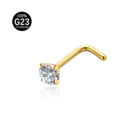 Piercing Nostril Curvo Titânio Zircônia Redonda 10153