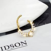 Piercing Argola Titânio Zircônia Cravejada Frontal