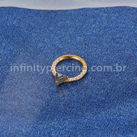 Piercing Argola Titânio Segmento Articulado Zircônia
