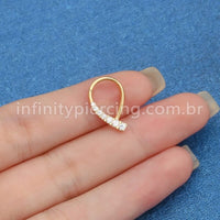 Piercing Argola Aço Cirúrgico Gota Com Zircônia