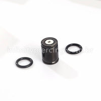 Alargador Aço Cirúrgico Black Plug Com Borracha
