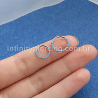 Piercing Argola Segmento Articulado Titânio Opala