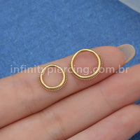 Piercing Argola Segmento Articulado Aço Cirúrgico Indiano