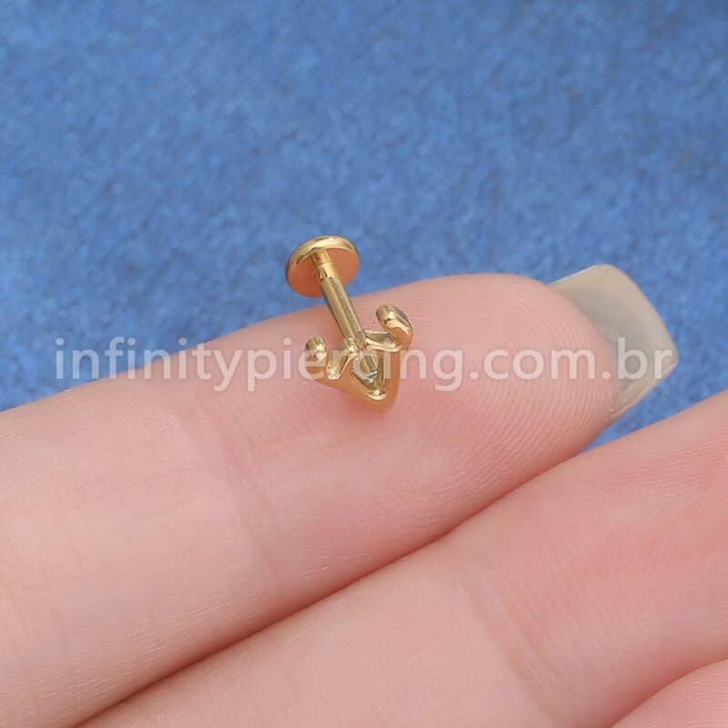 Piercing Labret Aço Cirúrgico Chifre De Alce