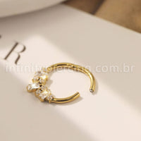 Piercing Argola Titânio Segmento Articulado Zircônias