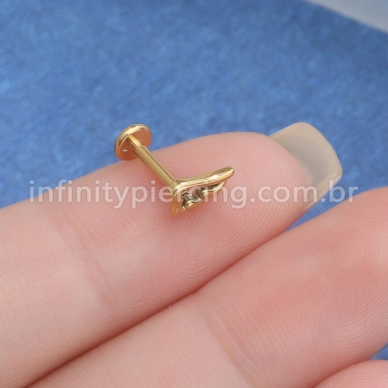 Piercing Labret Aço Cirúrgico Asa