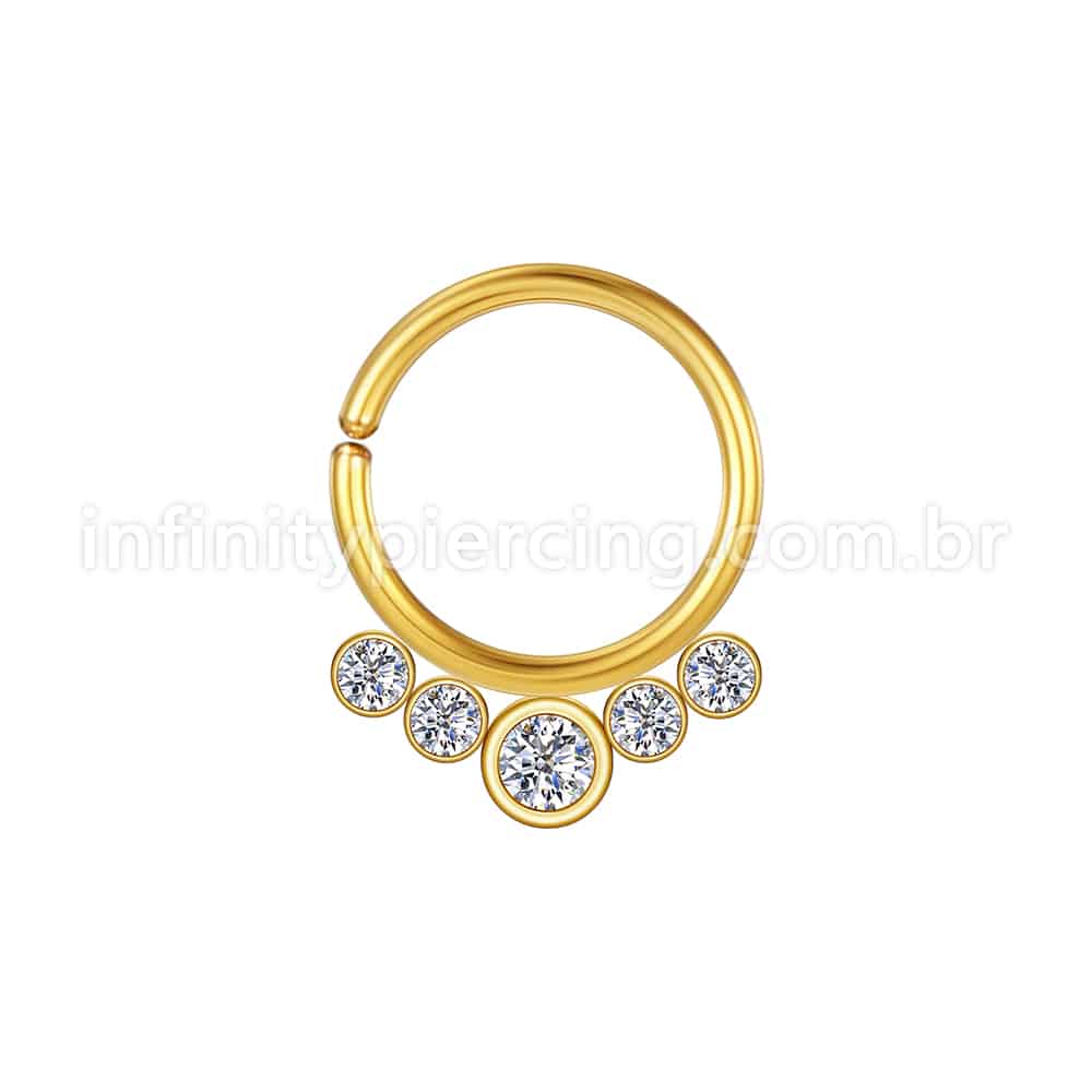Piercing Argola Aço Cirúrgico Indiano Zircônia