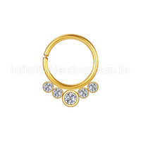 Piercing Argola Aço Cirúrgico Indiano Zircônia