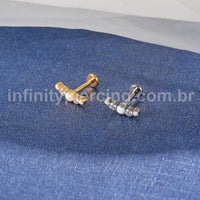 Piercing Labret Aço Cirúrgico Cluster 5 pedras