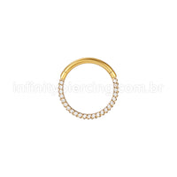 Piercing Argola Aço Cirúrgico Segmento Articulado Detalhada/Zircônia