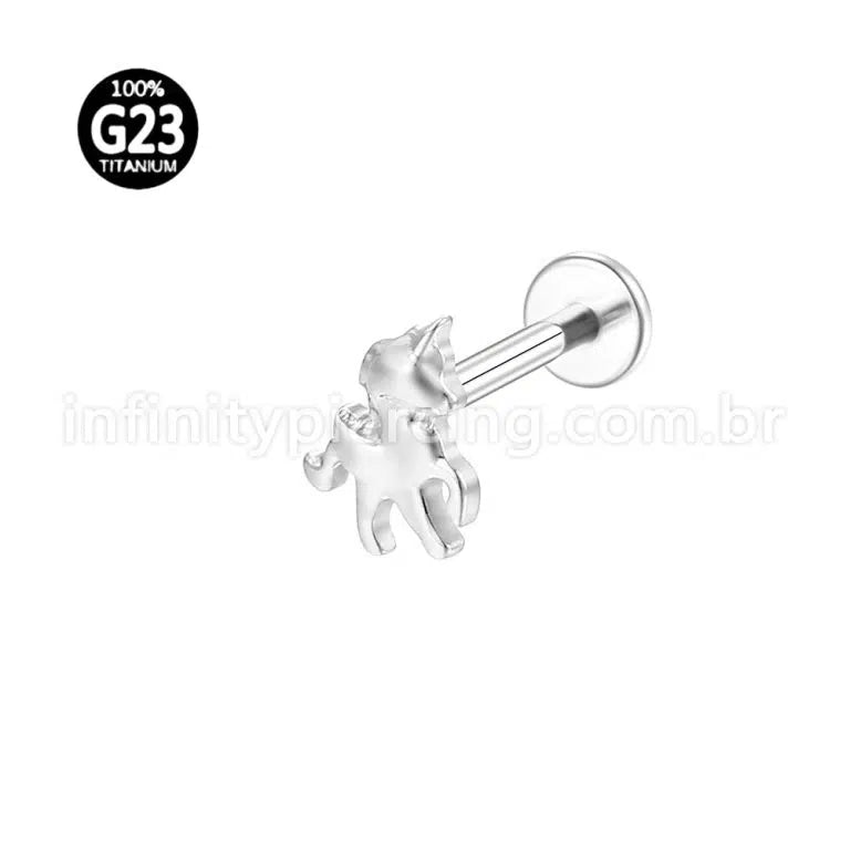 Piercing Labret Titânio Unicórnio