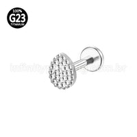 Piercing Labret Titânio Gota Detalhado