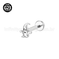 Piercing Labret Titânio Fantasma