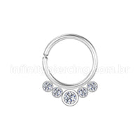 Piercing Argola Aço Cirúrgico Indiano Zircônia