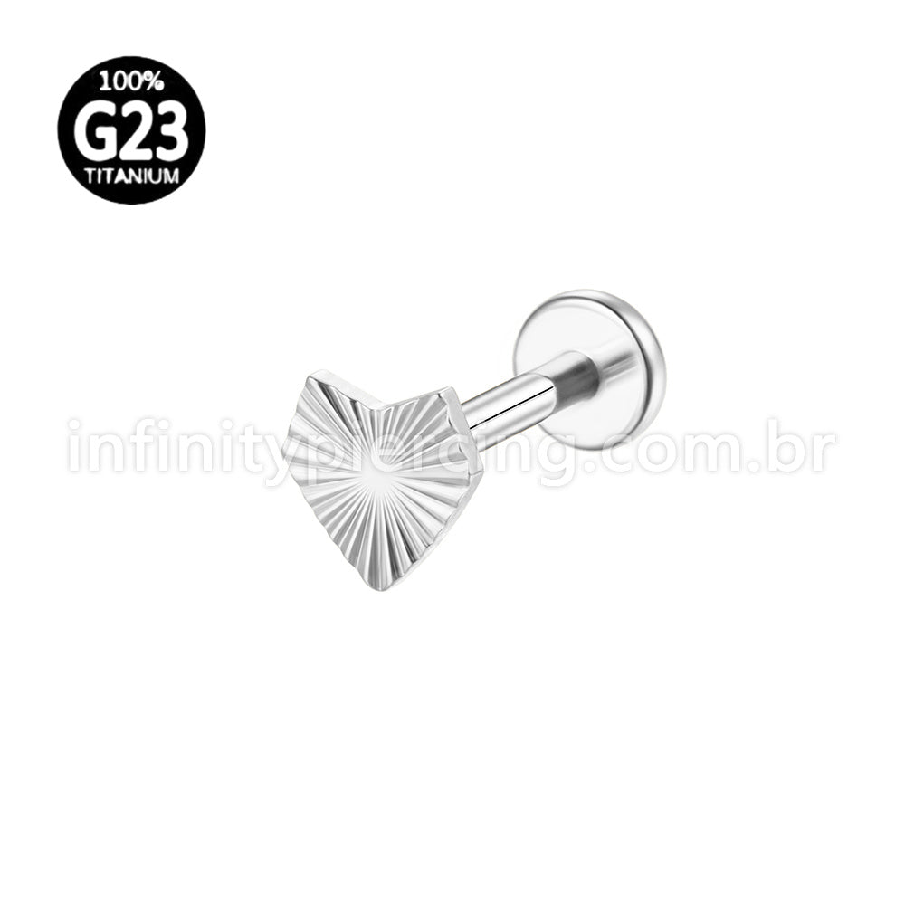 Piercing Labret Titânio Coração Raiado