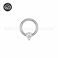 Piercing Argola Titânio Segmento Articulado Zircônia Gota