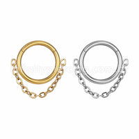 Piercing Argola Aço Cirúrgico Segmento Articulado Com Correntinha
