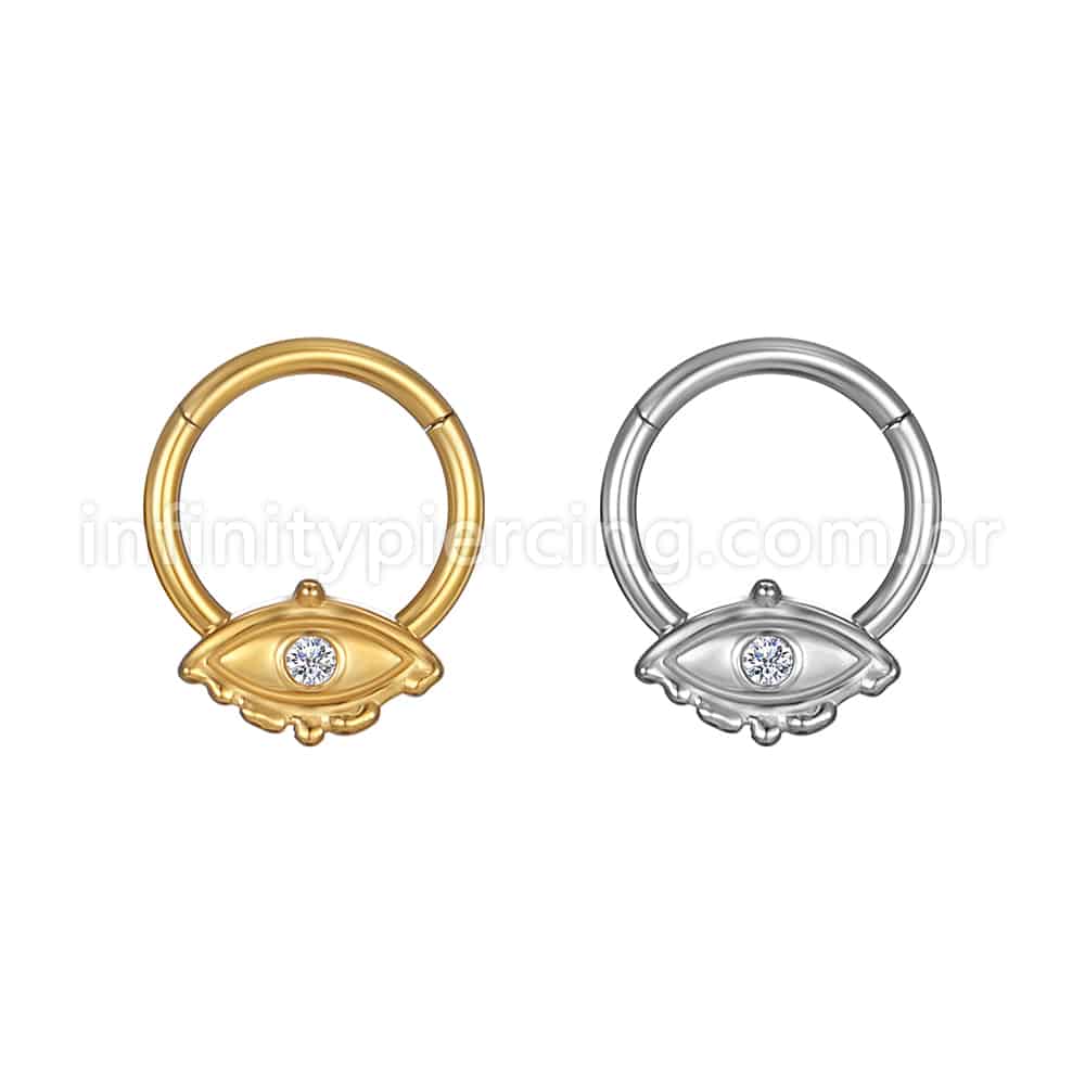 Piercing Argola Aço Cirúrgico Segmento Articulado Olho