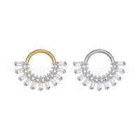 Piercing Argola Aço Cirúrgico Segmento Articulado Zircônia Cravejada